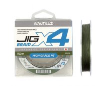 Шнур Nautilus X4 Jig Braid Green d-0.14мм 9.1кг 1,2PE 150м - оптовый интернет-магазин рыболовных товаров Пиранья