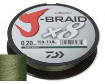 Шнур Daiwa J-Braid X8 Dark Green 0.20мм 29lb 150м - оптовый интернет-магазин рыболовных товаров Пиранья