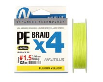  Nautilus Braid X4 Fluoro Yellow d-0.14 9.1 1.2PE 135 -  -   