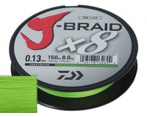 Шнур Daiwa J-Braid X8 Chartreuse 0.22мм 37.5lb 150м - оптовый интернет-магазин рыболовных товаров Пиранья