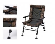 Кресло карповое Prologic Avenger Comfort Camo Chair W/Armrests&Covers, габ. 50x38x55см, вес 5.5кг, груз-сть 140кг, высота 30-45см, арт.65046 - оптовый интернет-магазин рыболовных товаров Пиранья