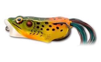 Мягкая приманка LIVETARGET Hollow Body Frog Popper 55F-519 Emerald/Red, 55 мм, 11г, плавающая, поверхностная - оптовый интернет-магазин рыболовных товаров Пиранья - превью