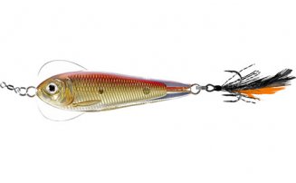 Блесна колеблющаяся LIVETARGET Flutter Shad Jigging Spoon 55SS-223 Gold/Red, 55мм, 14г - оптовый интернет-магазин рыболовных товаров Пиранья - превью