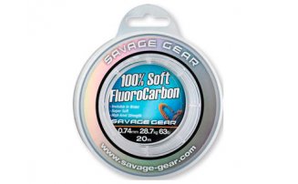 Леска Savage Gear Soft Fluorocarbon, 35м, 0.49мм, 15.2кг, 33.5lbs, прозрачный, арт.54854 - оптовый интернет-магазин рыболовных товаров Пиранья - превью