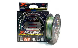 Шнур YGK X-Braid Upgrade X8 Pentagram 150м Multicolor #0.6, 0.128мм, 14lb,  6.3кг - рыболовные товары оптом в магазине Пиранья