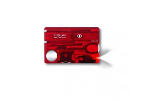 Швейцарская карта Victorinox SwissCard Lite (0.7300.T) красный полупрозрачный коробка подарочная - оптовый интернет-магазин рыболовных товаров Пиранья - превью 1