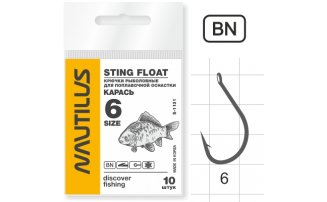 Крючок Nautilus Sting Float Карась S-1131BN № 6 - оптовый интернет-магазин рыболовных товаров Пиранья - превью