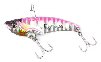 Блесна-цикада Savage Gear Vib Blade SW 45 Fast Sinking Pink Glow Dot, 4.5см, 8.5г, быстро тонущий, арт.73578 - оптовый интернет-магазин рыболовных товаров Пиранья - превью 1
