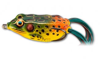 Мягкая приманка LIVETARGET Hollow Body Frog  45F-519 Emerald/Red, 45 мм, 7г, плавающая, поверхностная - оптовый интернет-магазин рыболовных товаров Пиранья - превью