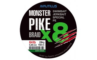  Nautilus Monster Pike Braid X8 Dark Green d-0.36 29 64lb 150 -  -    -  1