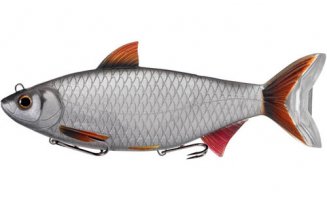 Мягкая приманка LIVETARGET Roach Swimbait 200S-202 Silver/Black, 200мм, 142г - оптовый интернет-магазин рыболовных товаров Пиранья - превью 1