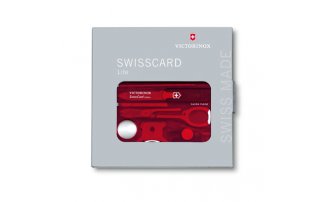 Швейцарская карта Victorinox SwissCard Lite (0.7300.T) красный полупрозрачный коробка подарочная - оптовый интернет-магазин рыболовных товаров Пиранья - превью 2