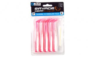 Мягкая приманка Savage Gear Sandeel V2 WL Tail 110 Pink Pearl Silver, 11см, 10г, уп.5шт, арт.72571 - оптовый интернет-магазин рыболовных товаров Пиранья - превью 2