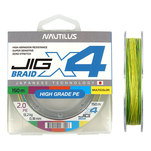  Nautilus X4 Jig Braid Multicolour d-0.12 6.8 1,0PE 150 -  -   