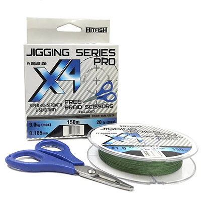  HITFISH  X4 Jigging Series Pro Dark Green with scissors d-0,185 10,9 150 #1.2 -  -   