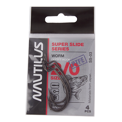   Nautilus Offset Super Slide Series Worm SS-03PTFE 2/0 -  -    2