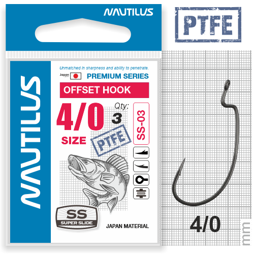   Nautilus Offset Super Slide Series Worm SS-03PTFE 4/0 -  -   