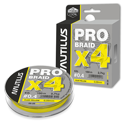  Nautilus Pro Braid X4 Fluo Yellow d-0.09 2.7 6lb 150 -  -   