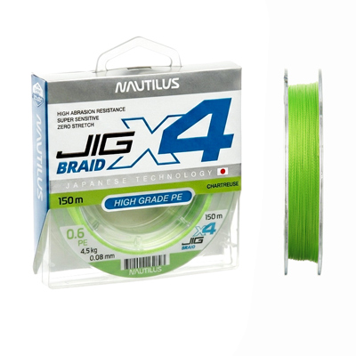 ���� Nautilus X4 Jig Braid Chartreuse d-0.08�� 4.5�� 0,6PE 150� - ������� ��������-������� ���������� ������� �������