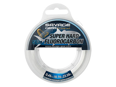 Леска Savage Gear Super Hard Fluorocarbon  Clear, 50м, 0.50мм, 13.20кг, 29.10lb, прозрачный, арт.74490 - оптовый интернет-магазин рыболовных товаров Пиранья
