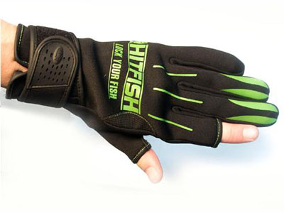 Перчатки HITFISH Glove-01 цв. Зеленый  р. L - оптовый интернет-магазин рыболовных товаров Пиранья
