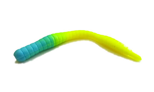   TroutMania Fat Worm 3,0", 7,62, 1,8, .209 Blue Ocean&Lemon (Bubble Gum), .6 -  -   