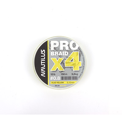  Nautilus Pro Braid X4 Fluo Yellow d-0.10 4.1 9lb 150 -  -    1