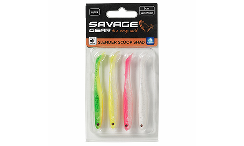   Savage Gear Slender Scoop Shad  90 Dark Water Mix, 9, 4, .4, .76750 -  -    2