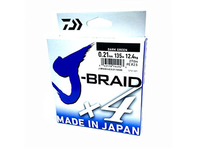 Шнур Daiwa J-Braid X4 Dark Green 0.10мм  135м - оптовый интернет-магазин рыболовных товаров Пиранья 1