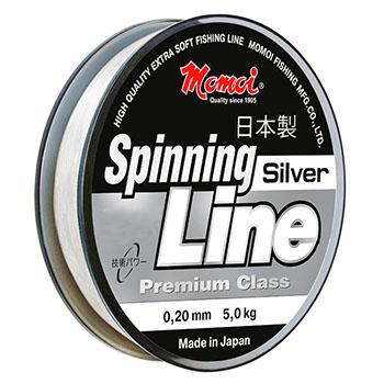 Леска Momoi Spinning Line Silver 0.35мм 14.0кг 150м серебряная - оптовый интернет-магазин рыболовных товаров Пиранья