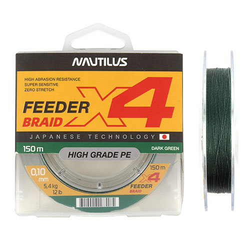  Nautilus X4 Feeder Braid Dark Green d-0.12 6.8 150 -  -   