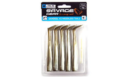 Мягкая приманка Savage Gear Sandeel V2 WL Tail 110 Khaki, 11см, 10г, уп.5шт, арт.72567 - оптовый интернет-магазин рыболовных товаров Пиранья 2