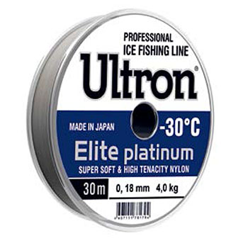 Леска ULTRON Elite Platinum 0,18мм 4.0 кг 30м серебряная - оптовый интернет-магазин рыболовных товаров Пиранья