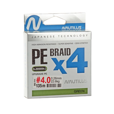 ���� Nautilus Braid X4 Green d-0.18 13.2�� 2.0PE 135� - ������� ��������-������� ���������� ������� ������� 2