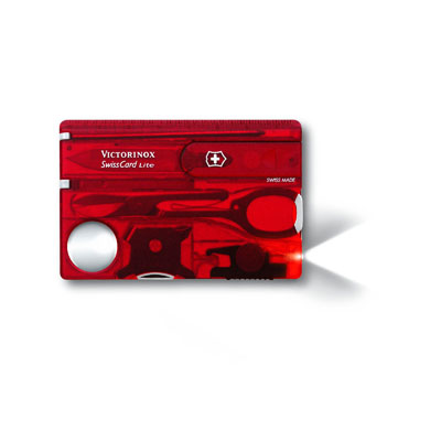Швейцарская карта Victorinox SwissCard Lite (0.7300.T) красный полупрозрачный коробка подарочная - оптовый интернет-магазин рыболовных товаров Пиранья 1