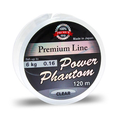 Леска Power Phantom Premium Line  0.37мм 12.3кг 120м прозрачная - оптовый интернет-магазин рыболовных товаров Пиранья