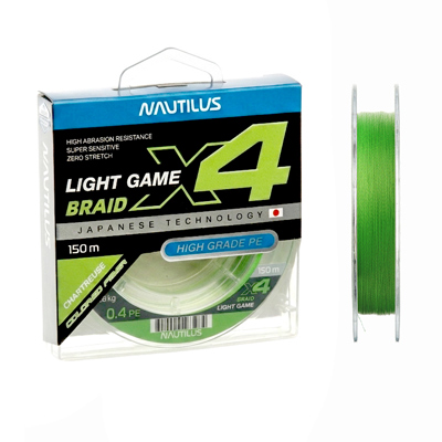 ���� Nautilus X4 Light game Braid Chartreus 2.2�� 0,3PE 150� - ������� ��������-������� ���������� ������� �������