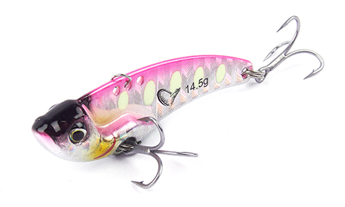 Блесна-цикада Savage Gear Vib Blade SW 45 Fast Sinking Pink Glow Dot, 4.5см, 8.5г, быстро тонущий, арт.73578 - оптовый интернет-магазин рыболовных товаров Пиранья