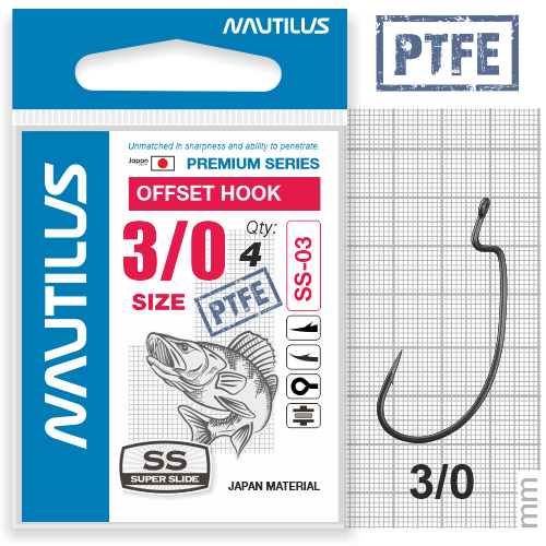   Nautilus Offset Super Slide Series Worm SS-03PTFE 3/0 -  -   