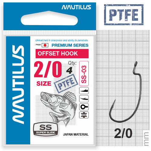   Nautilus Offset Super Slide Series Worm SS-03PTFE 2/0 -  -   