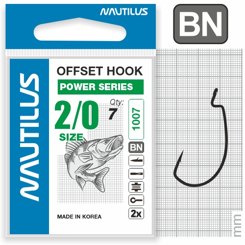   Nautilus Offset Power series Wide Gape Plus 1007 2/0 -  -   