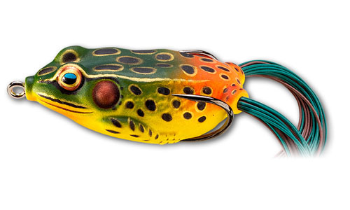 Мягкая приманка LIVETARGET Hollow Body Frog  45F-519 Emerald/Red, 45 мм, 7г, плавающая, поверхностная - оптовый интернет-магазин рыболовных товаров Пиранья