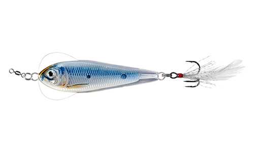 Блесна колеблющаяся LIVETARGET Flutter Shad Jigging Spoon 55SS-201 Silver/Blue, 55мм, 14г - оптовый интернет-магазин рыболовных товаров Пиранья