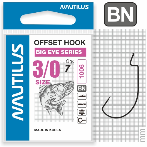   Nautilus Offset Big Eye Series Worm 1006 3/0 -  -   