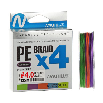  Nautilus Braid X4 Multicolour d-0.20 15.7 2.5PE 135 -  -   
