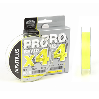 ���� Nautilus Pro Braid X4 Fluo Yellow d-0.09 2.7�� 6lb 150� - ������� ��������-������� ���������� ������� �������