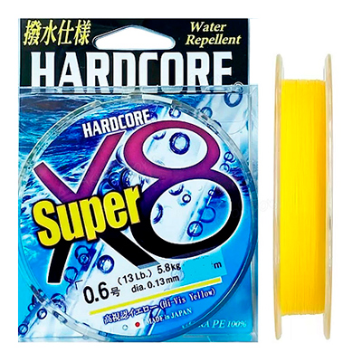  Duel Hardcore Super X8 150m Hi-Vis Yellow 1.2 (0.19mm) 12.0kg -  -   