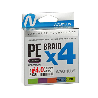 ���� Nautilus Braid X4 Multicolour d-0.16 10.8�� 1.5PE 135� - ������� ��������-������� ���������� ������� ������� 1