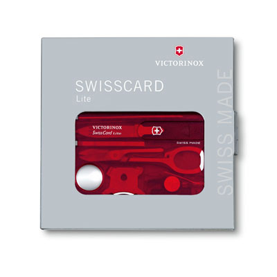 Швейцарская карта Victorinox SwissCard Lite (0.7300.T) красный полупрозрачный коробка подарочная - оптовый интернет-магазин рыболовных товаров Пиранья 2