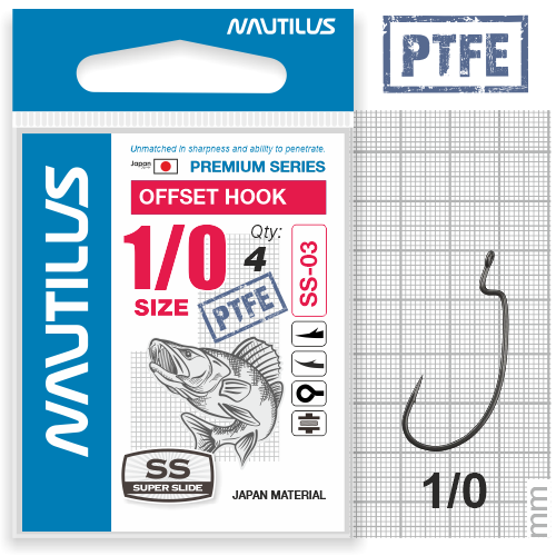   Nautilus Offset Super Slide Series Worm SS-03PTFE 1/0 -  -   